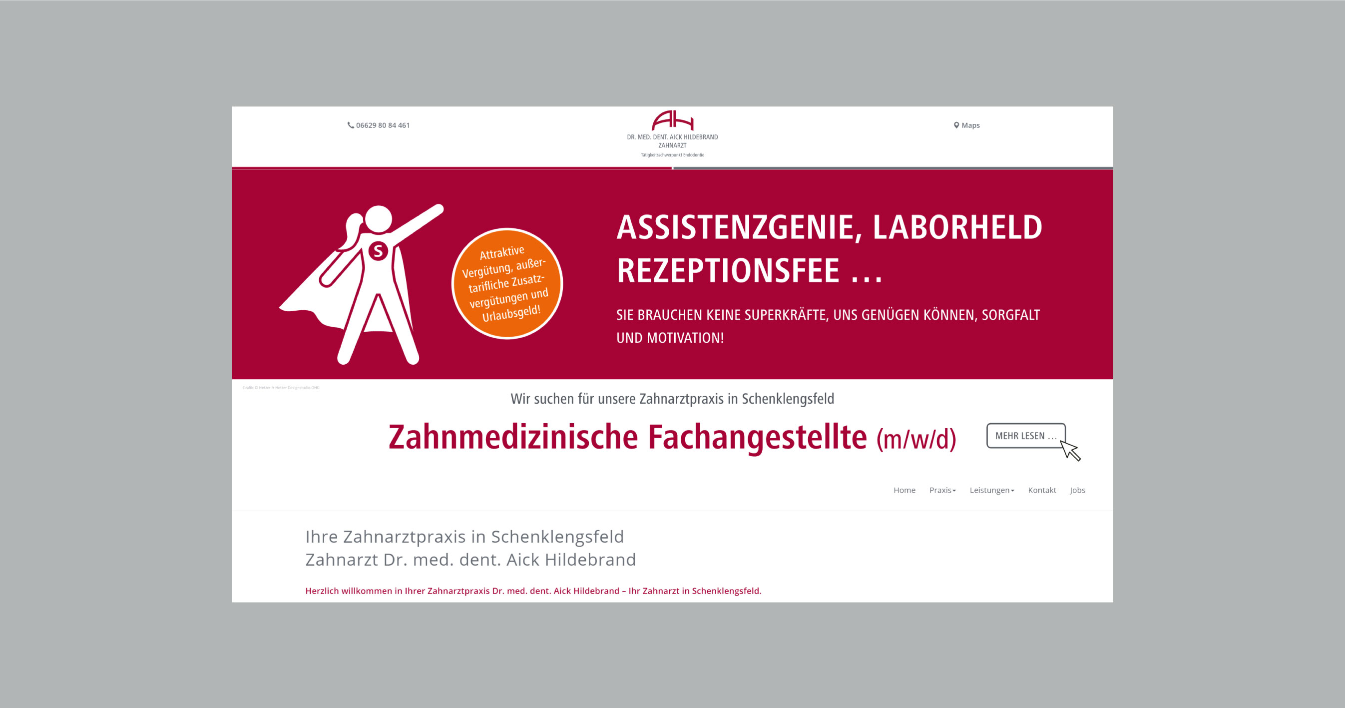 Webdesign Zahnarzt Dr. Aick Hildebrand